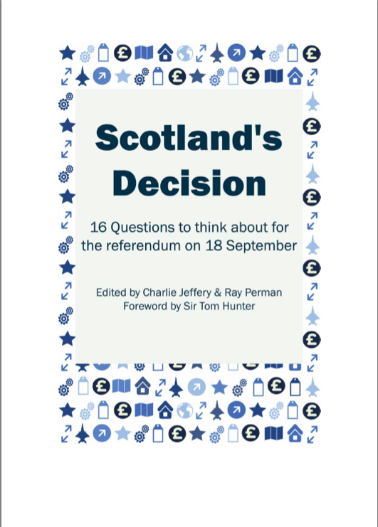 Scotland's Decision, book cover in blue and white 