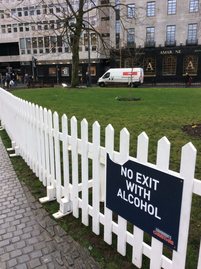 Exit without alcohol, good advice to party goers in St Andrew Square